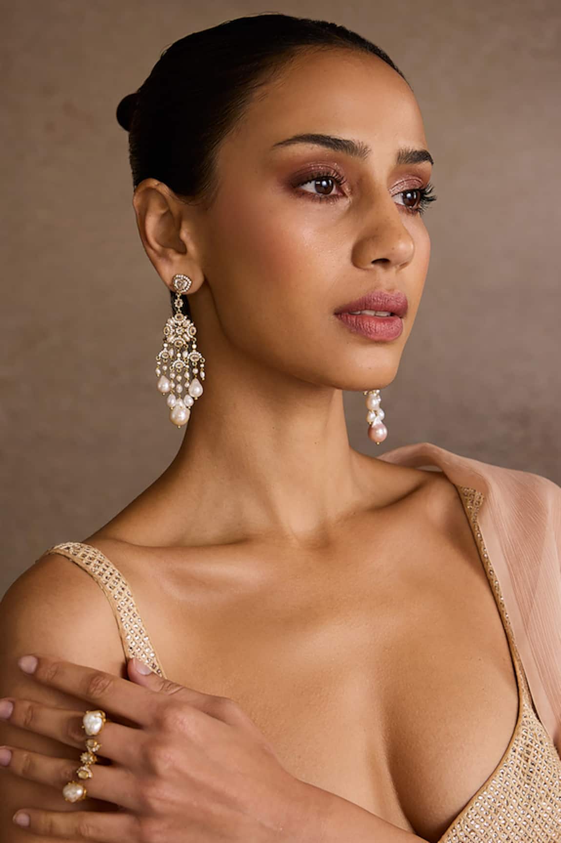 Tarun Tahiliani Pearl Embellished Earrings 