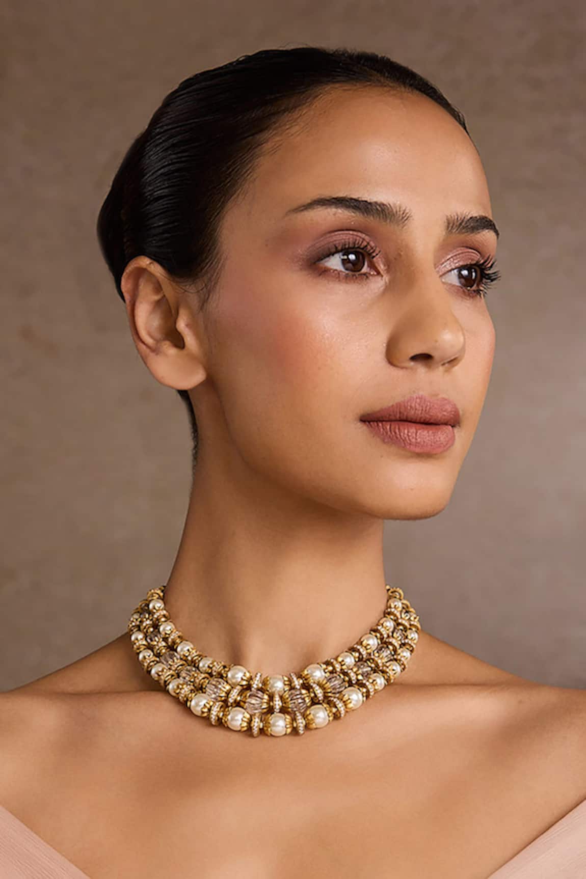 Tarun Tahiliani Multi Layered Gold Necklace 
