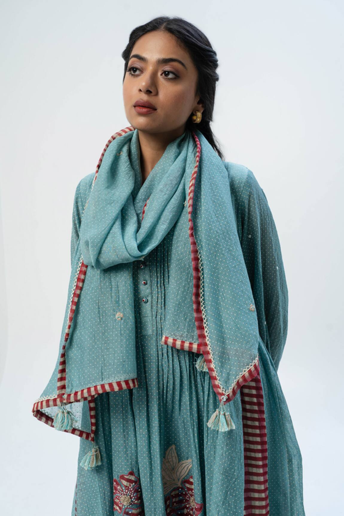 Pants and Pajamas Chanderi Embroidered Stole 