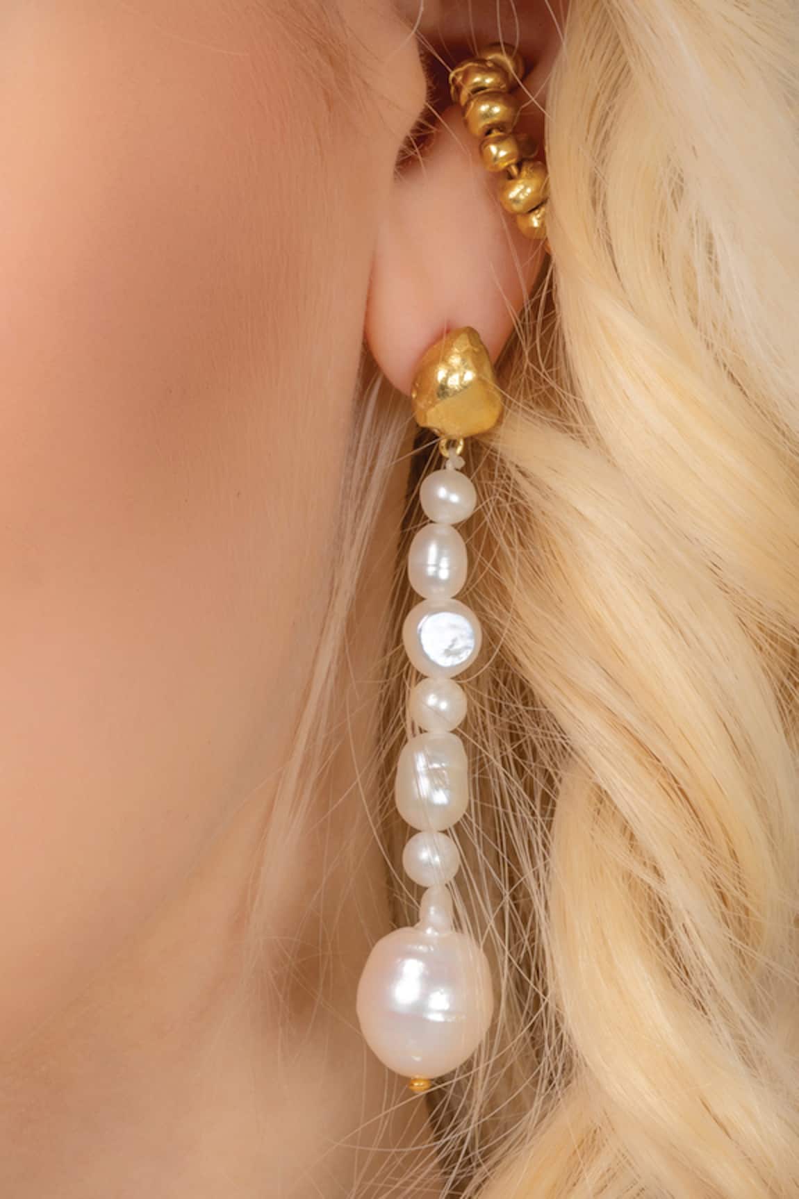 Arvino Mishappened Pearl Danglers