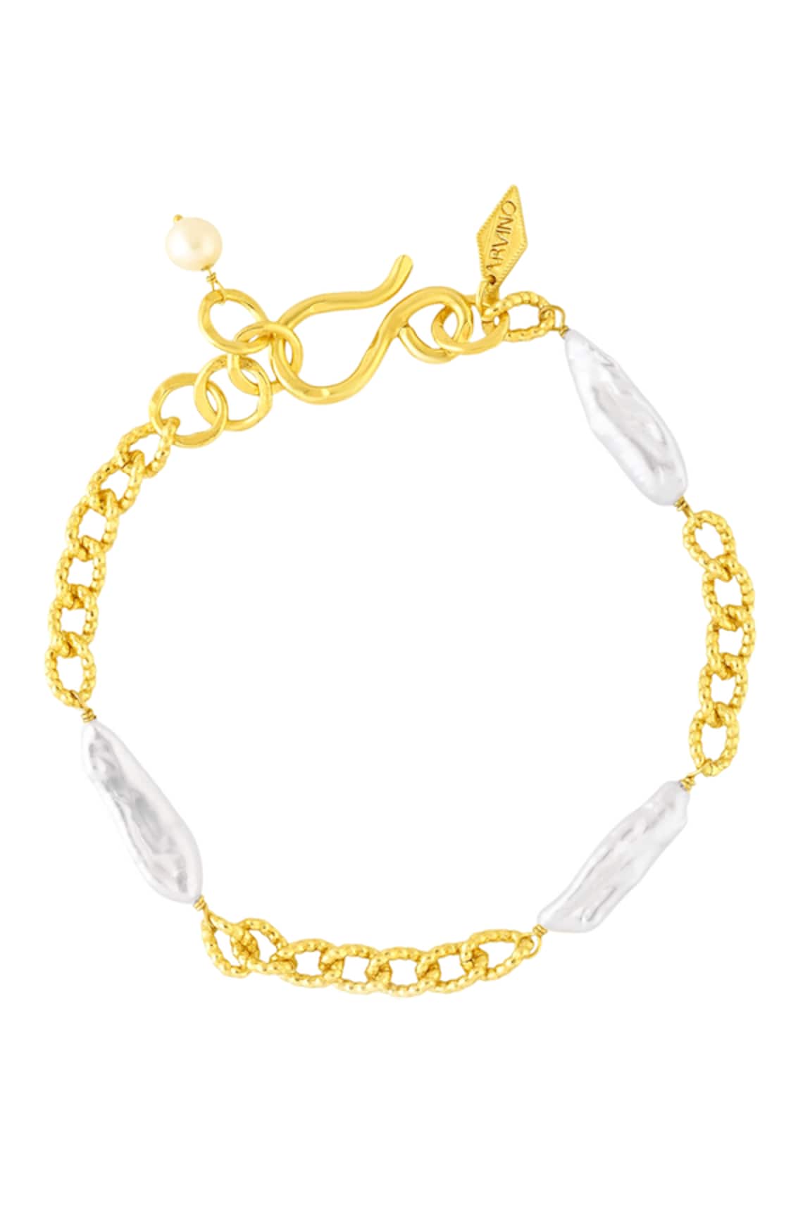 Arvino Concord Pearl Gold Plated Anklet 