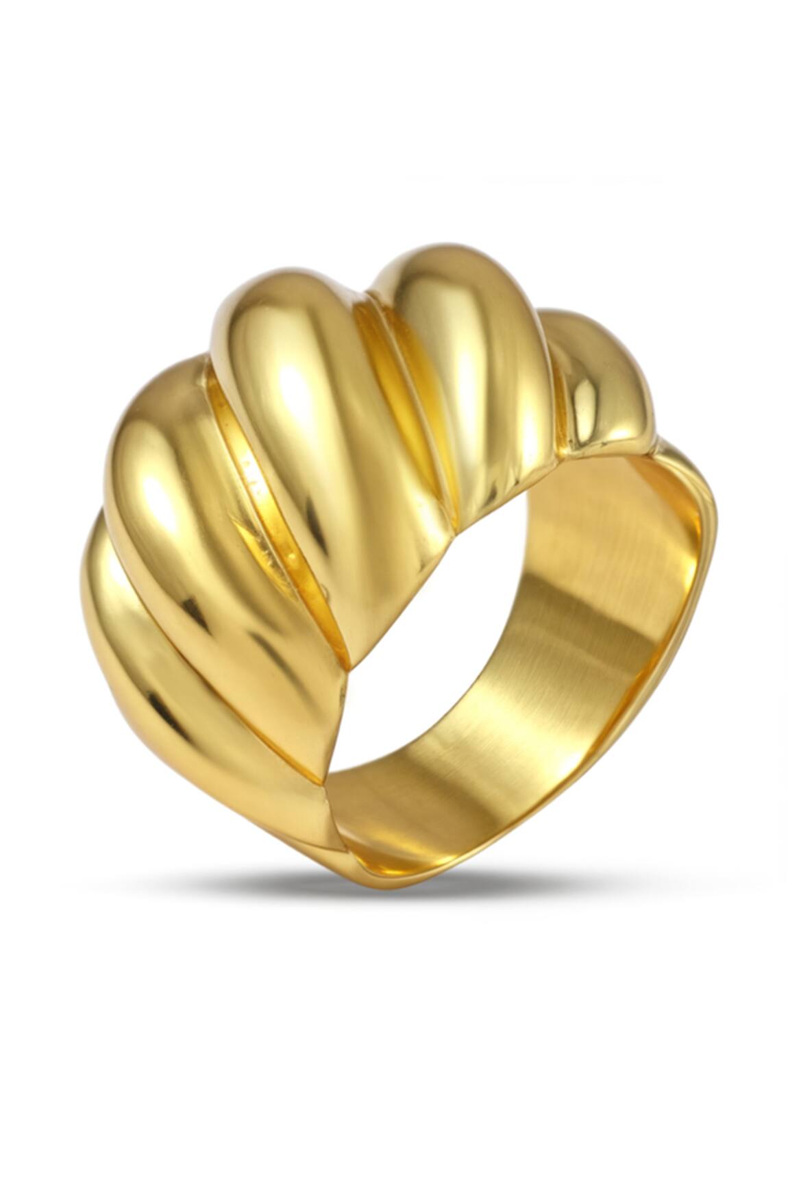 Arvino Tangerine Swirl Gold Ring 