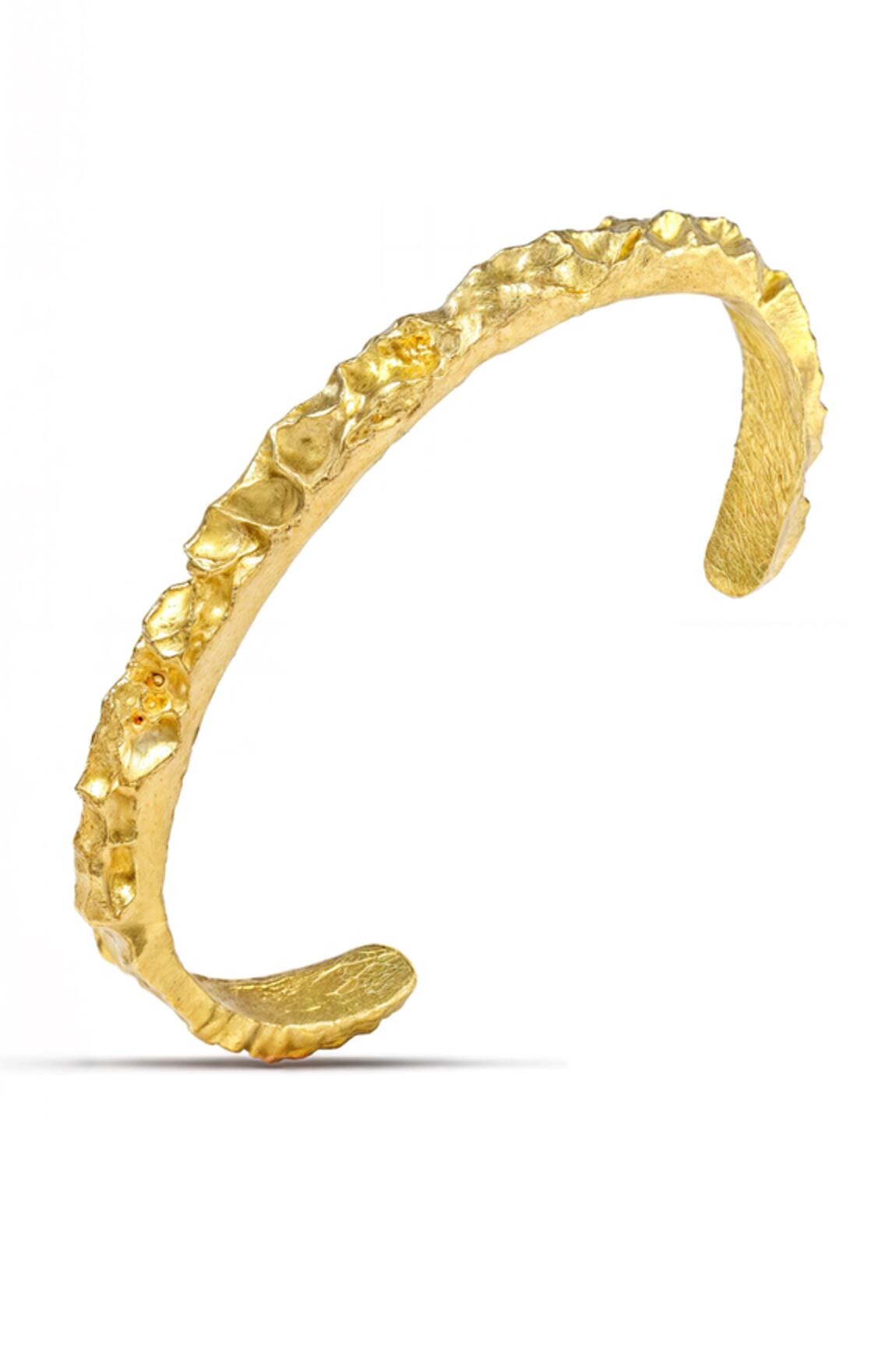 Arvino Weathered Sand Gold Bangle 