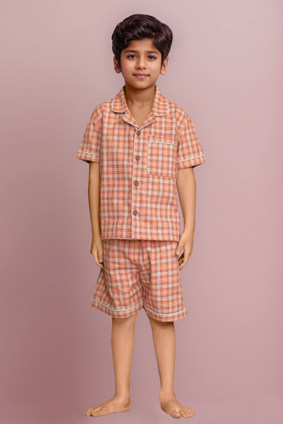Arihant Rai Sinha Checked Cotton Shirt & Shorts Set 