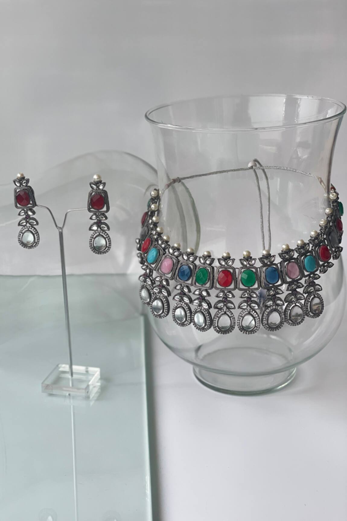 Studio6 Jewels Black Rhodium Multi Stone Jewellery Set 