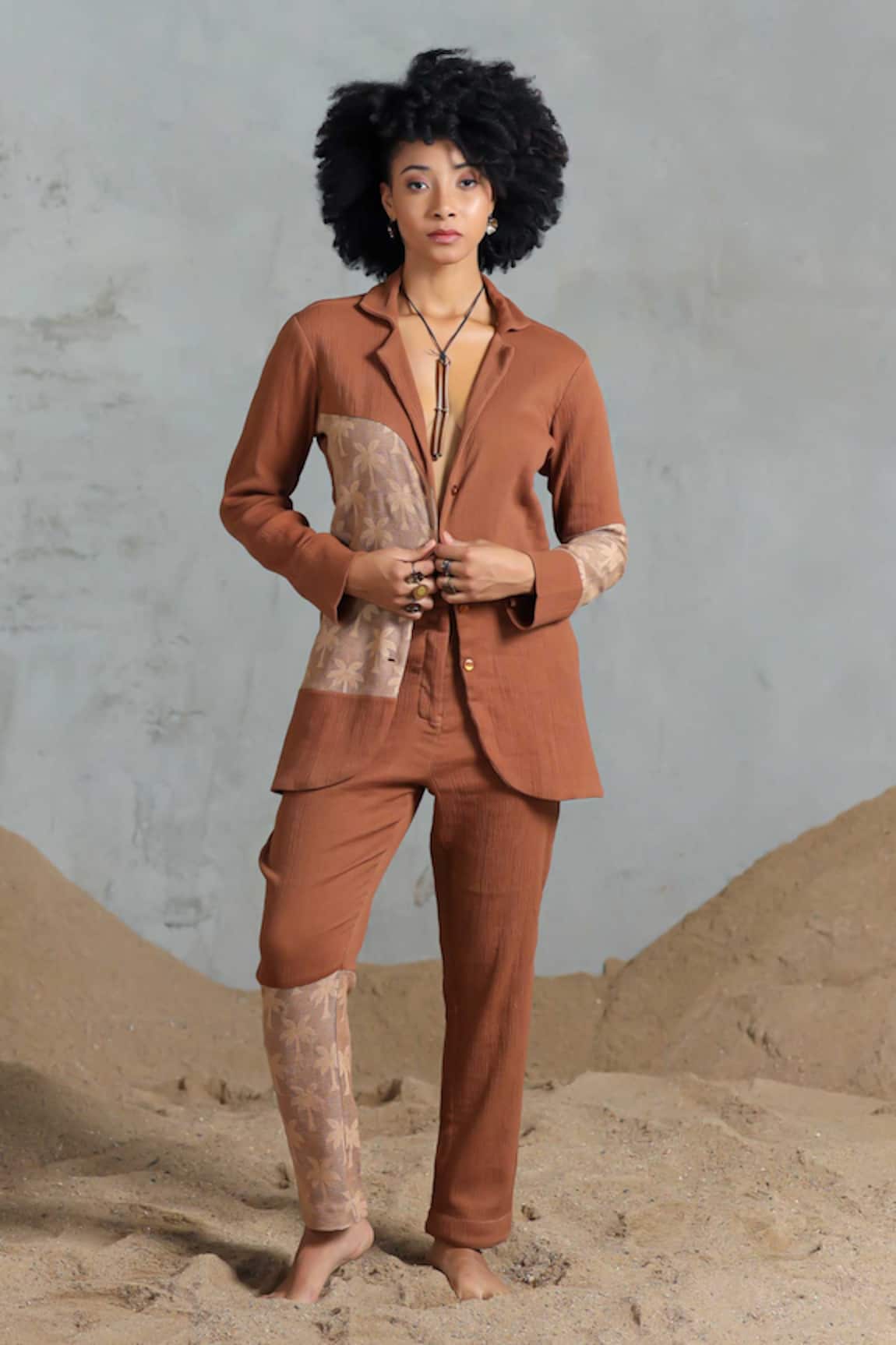 Coeur Brown Designer Blazer & Pant Set 