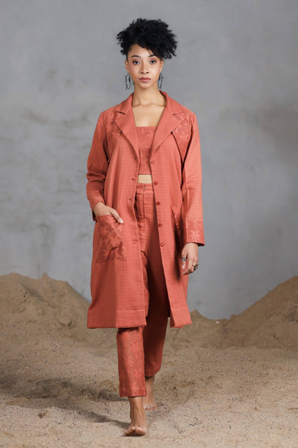 Coeur Organic Cotton Orange Pant Set 
