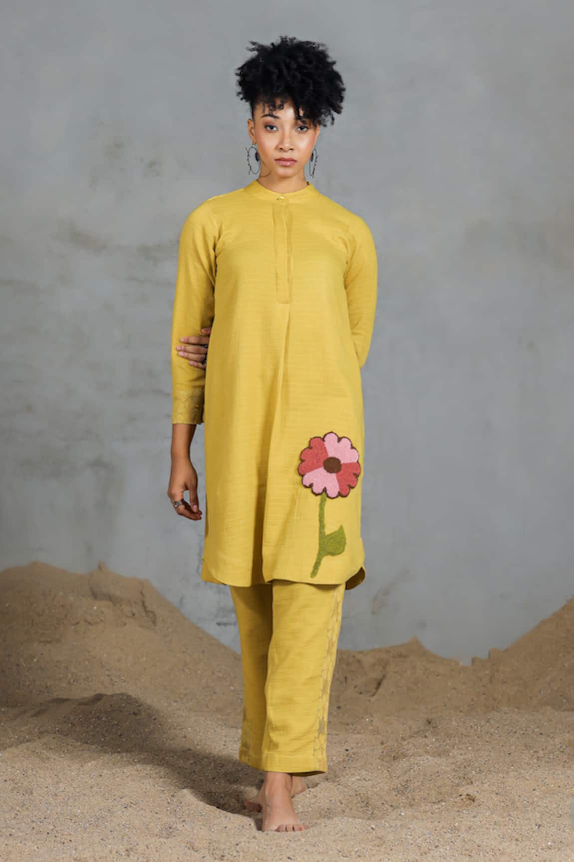 Coeur Yellow Organic Cotton Kurta Set 