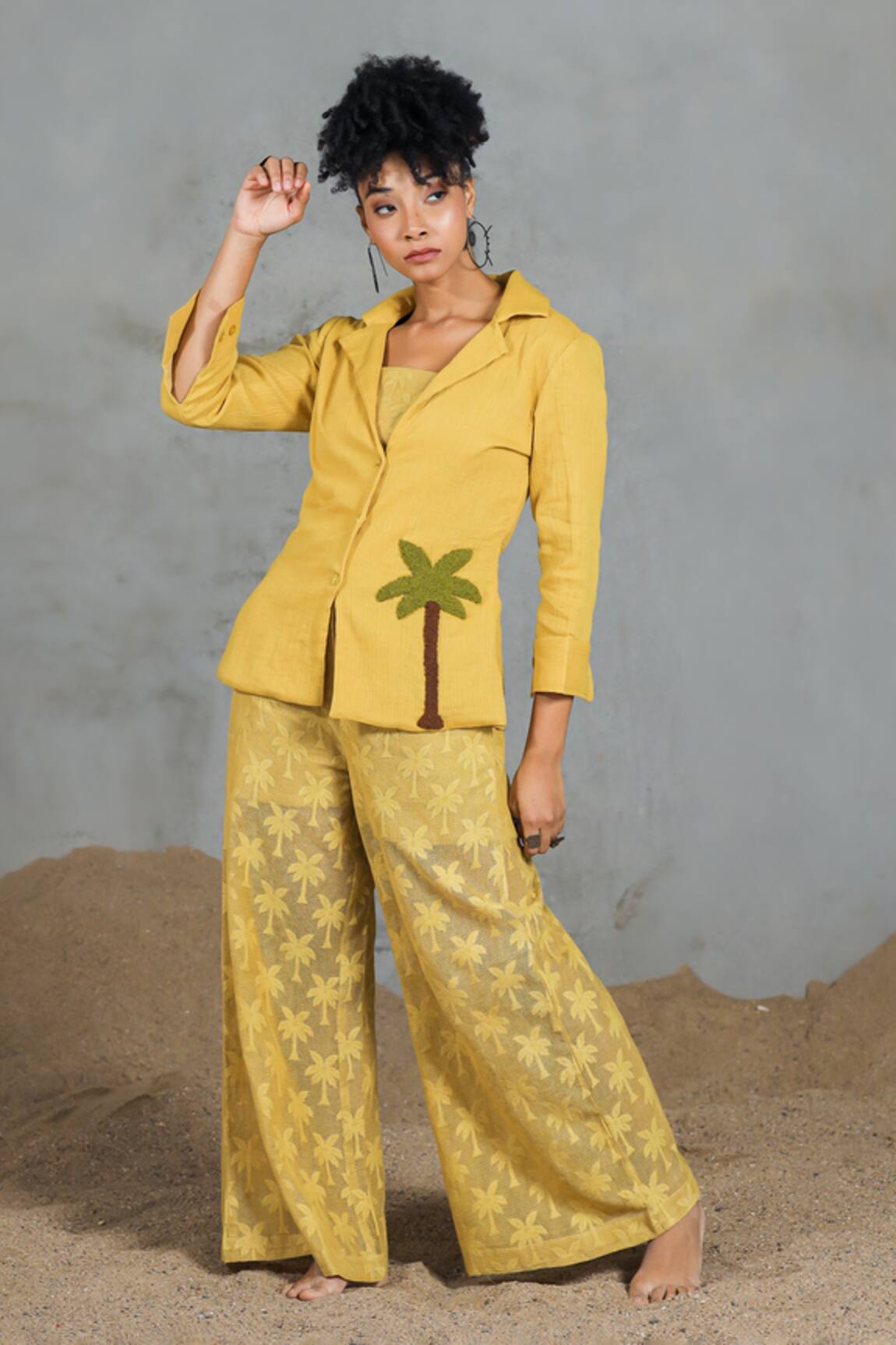 Coeur Yellow Organic Cotton Pant Set 