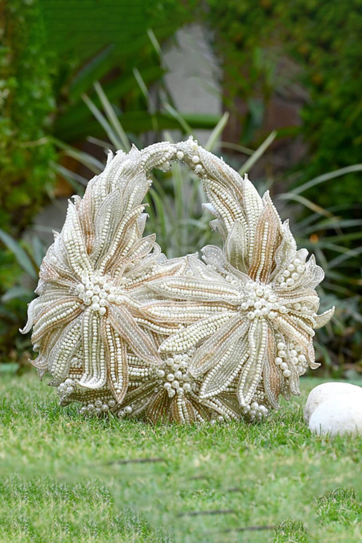 Clutch'D Ivory & Rose Gold Designer Handbag 