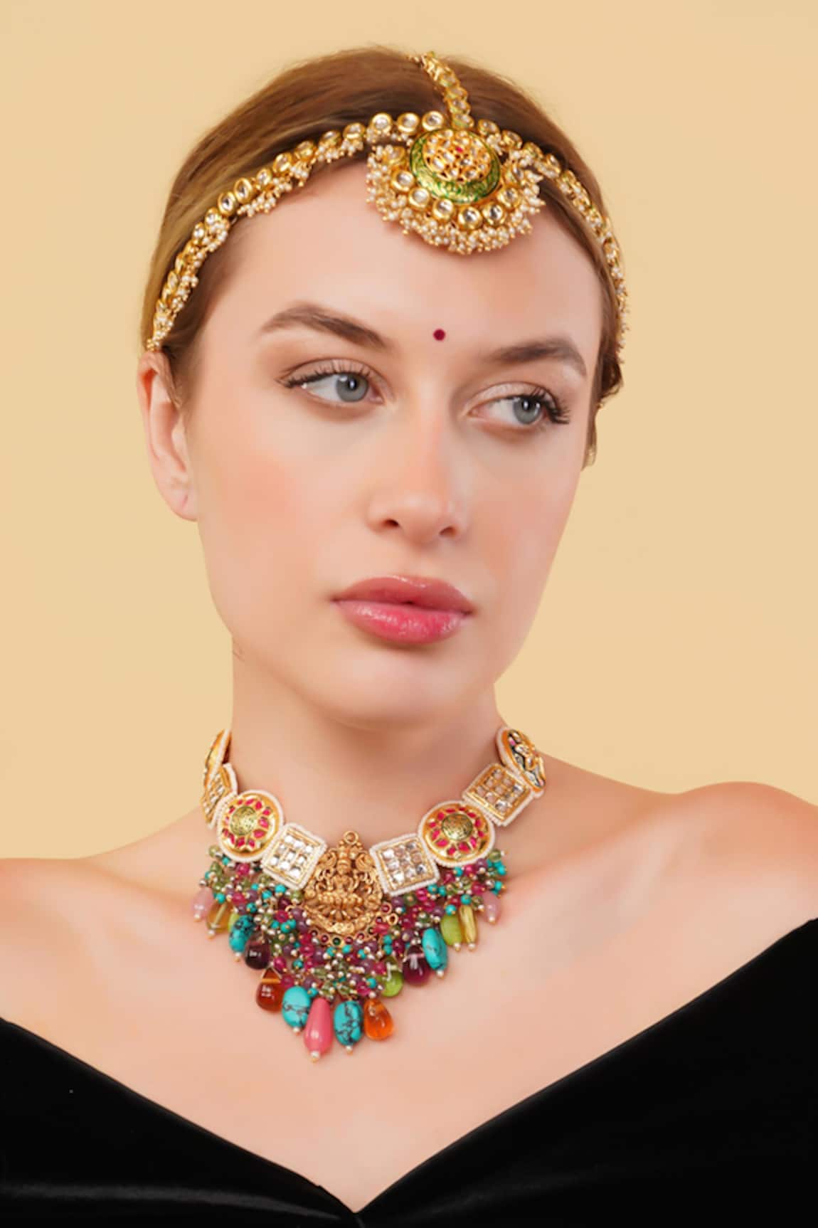Dugran By Dugristyle Husn-e-Surkh Gold-Plated Choker Necklace 