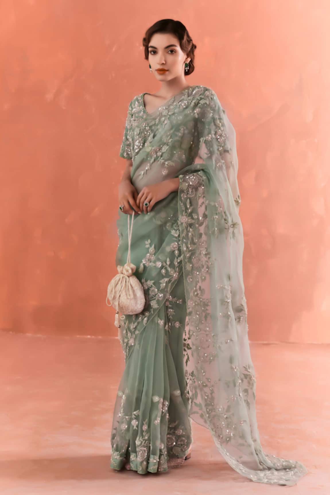 Summer by Priyanka Gupta Wild Rose Dori Saree Set 