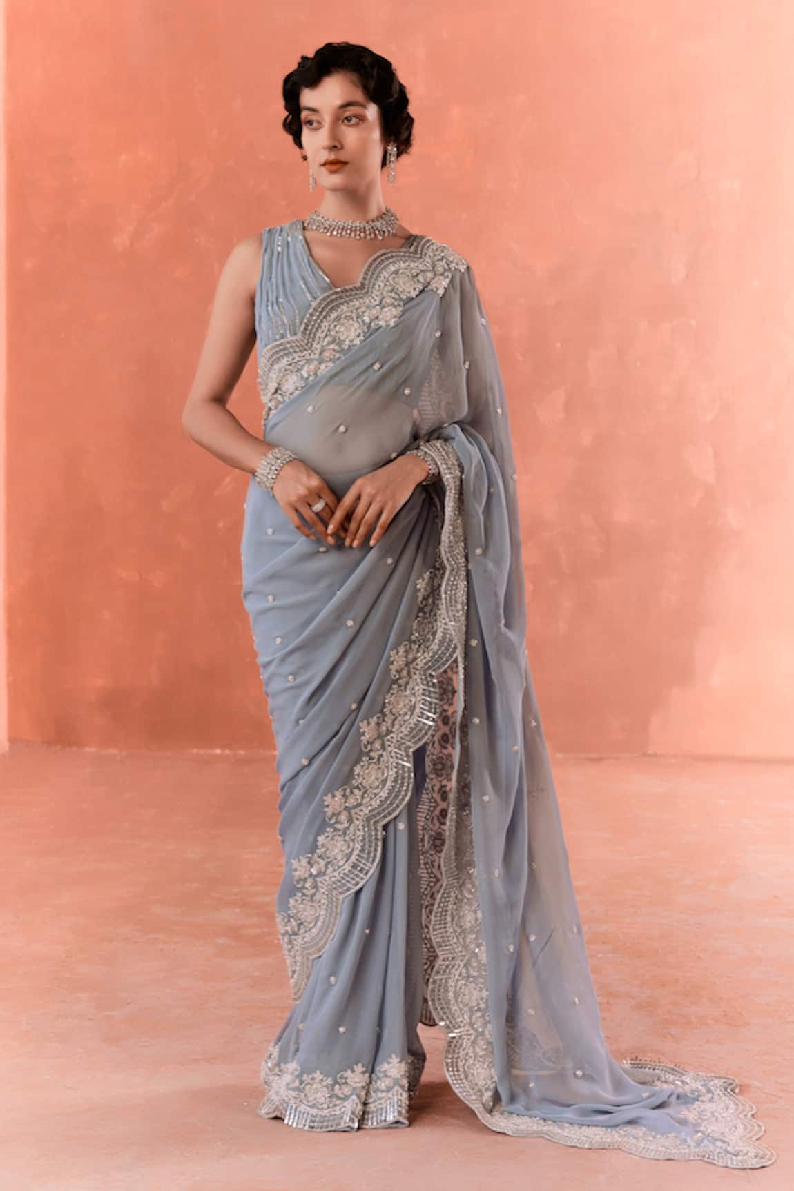 Summer by Priyanka Gupta Adenna Rays Georgette Saree Set 