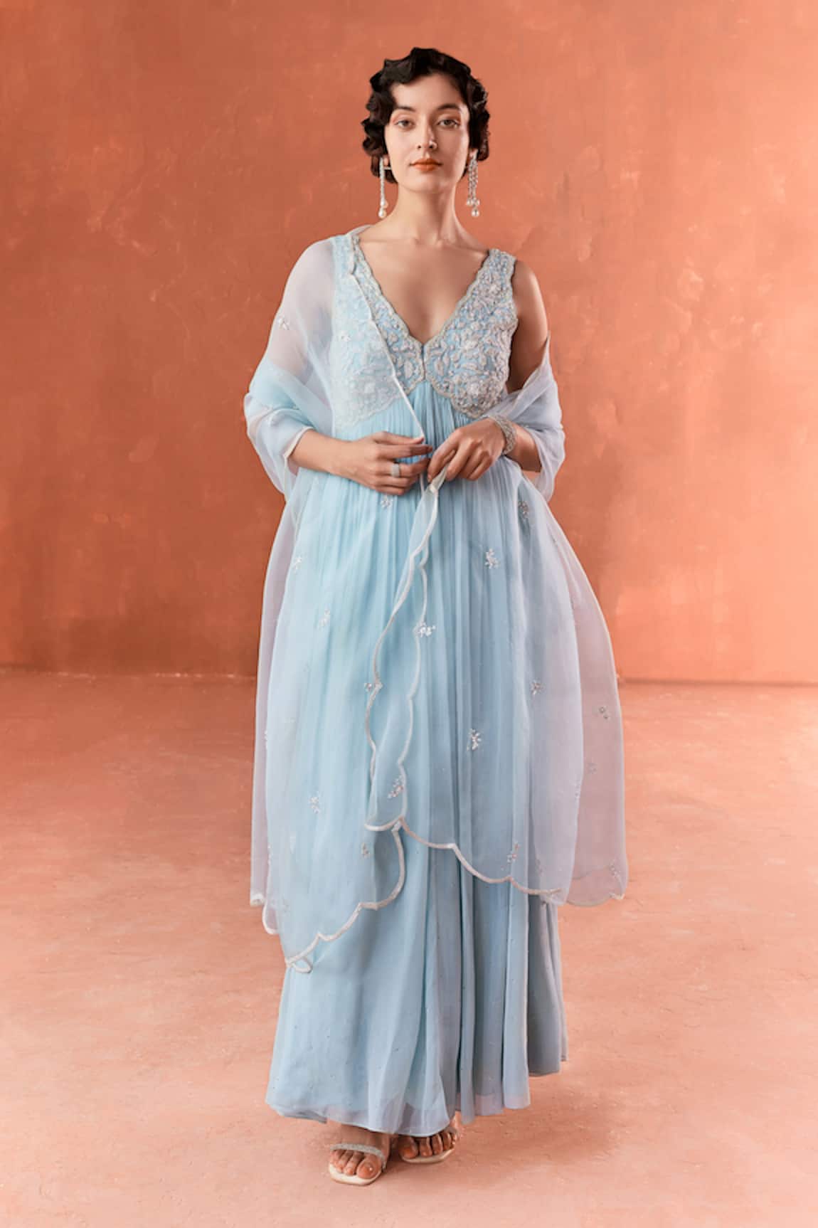 Summer by Priyanka Gupta Citrus Blue Adena Anarkali Set 