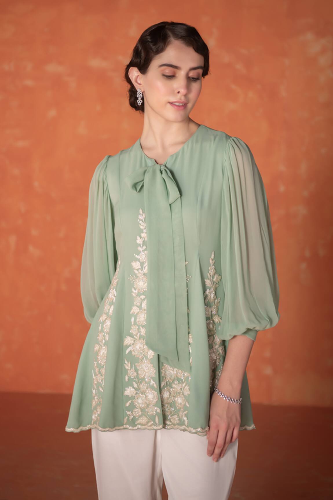 Summer by Priyanka Gupta Teal Godet Tunic 