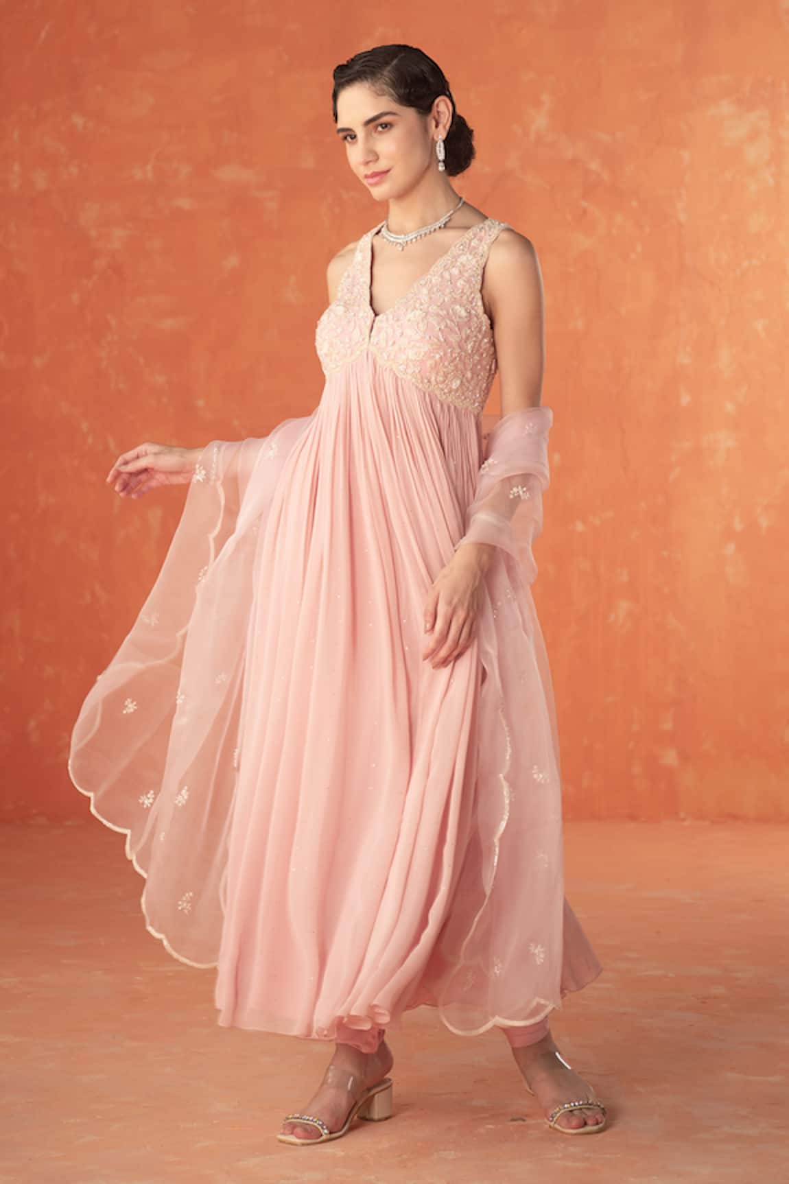 Summer by Priyanka Gupta Adena Pink Anarkali Set 