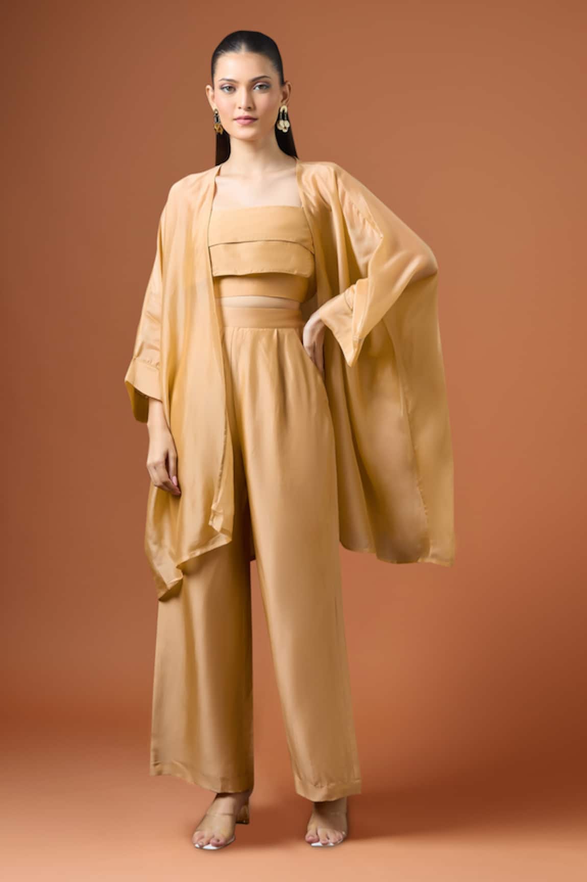 Paulmi and Harsh Layered Crop Top & Pant Set 