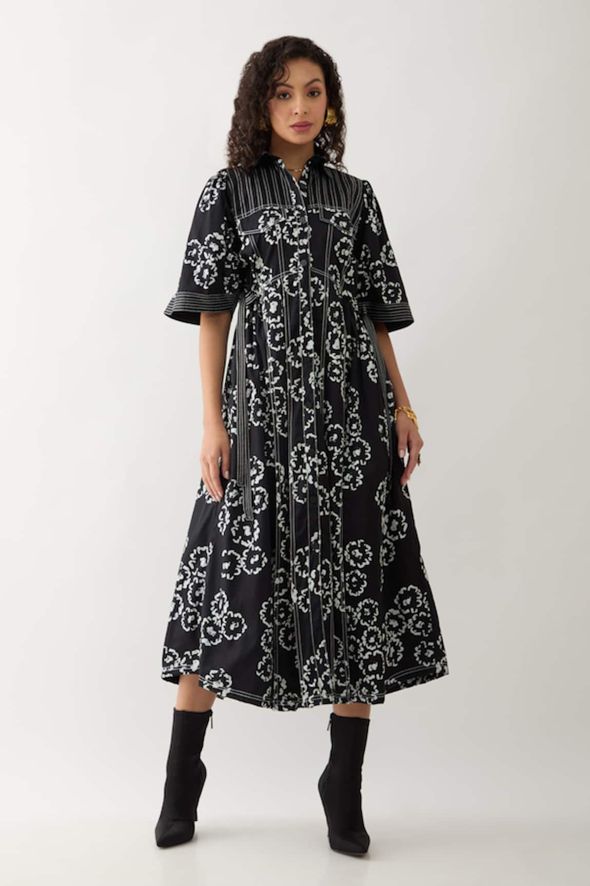 Son of A Noble Snob Bolder Anther Print Midi Dress 