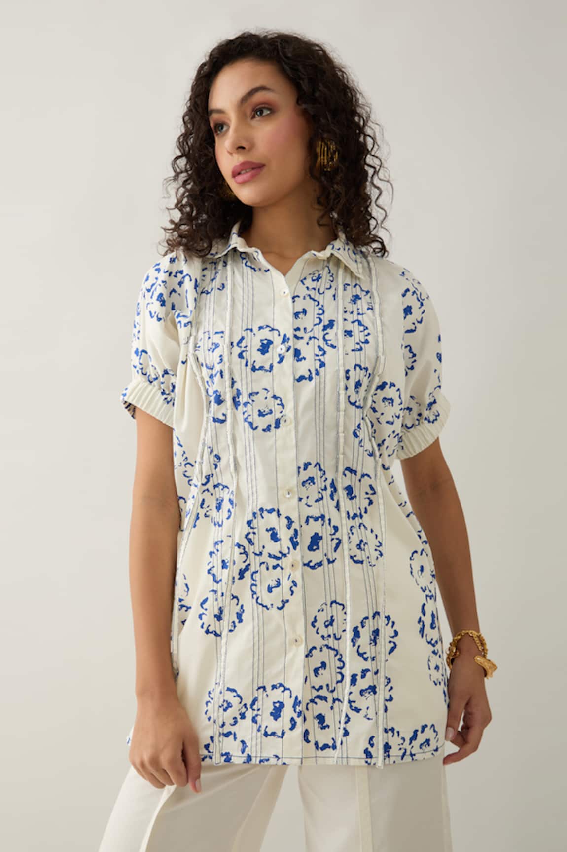 Son of A Noble Snob Demure Off-White Anther Print Shirt 