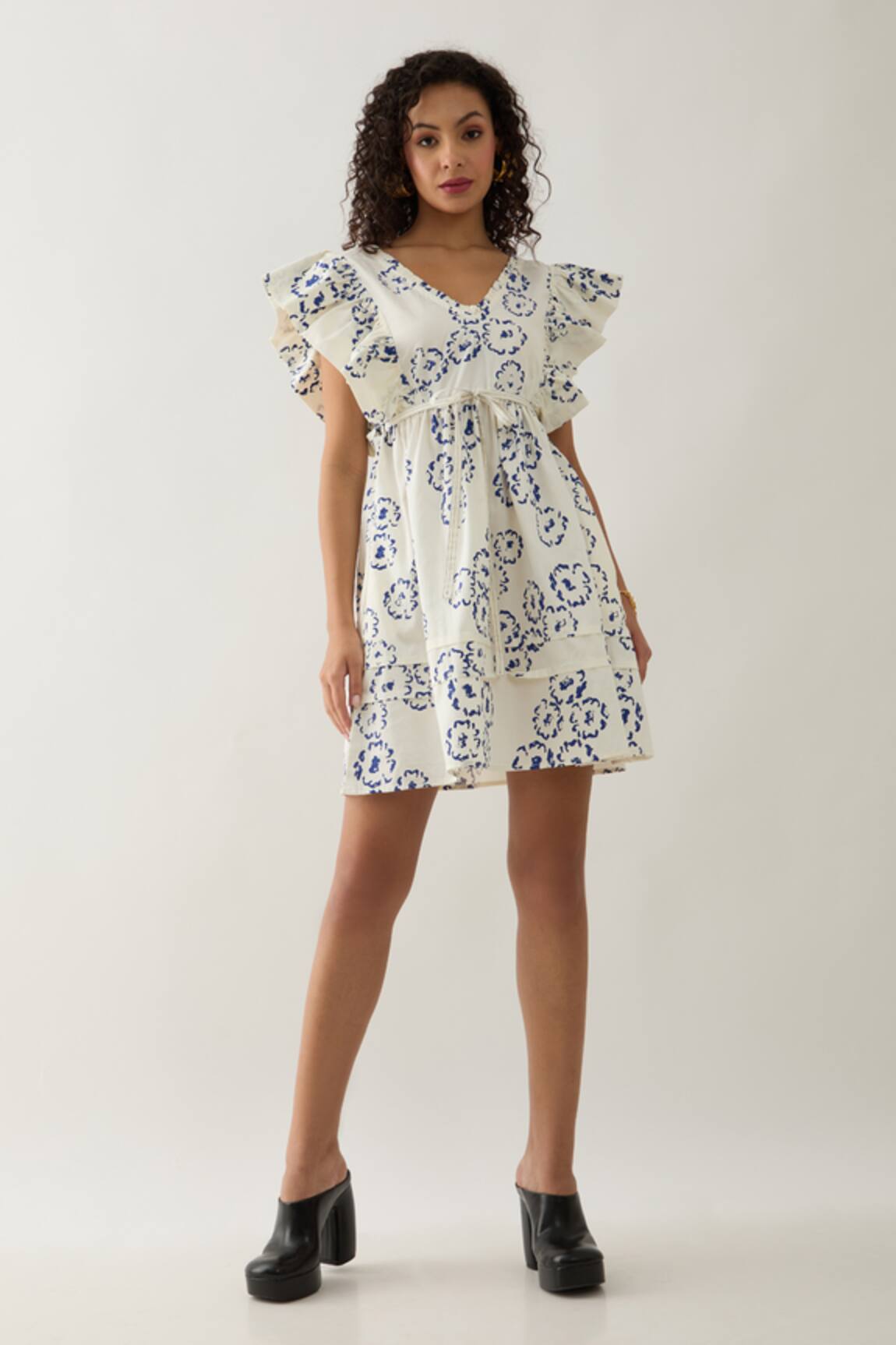 Son of A Noble Snob Gala Off-white Anther Print Dress 