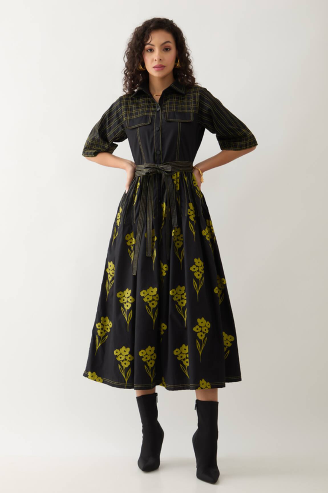 Son of A Noble Snob Mamba Farm Print Midi Dress 