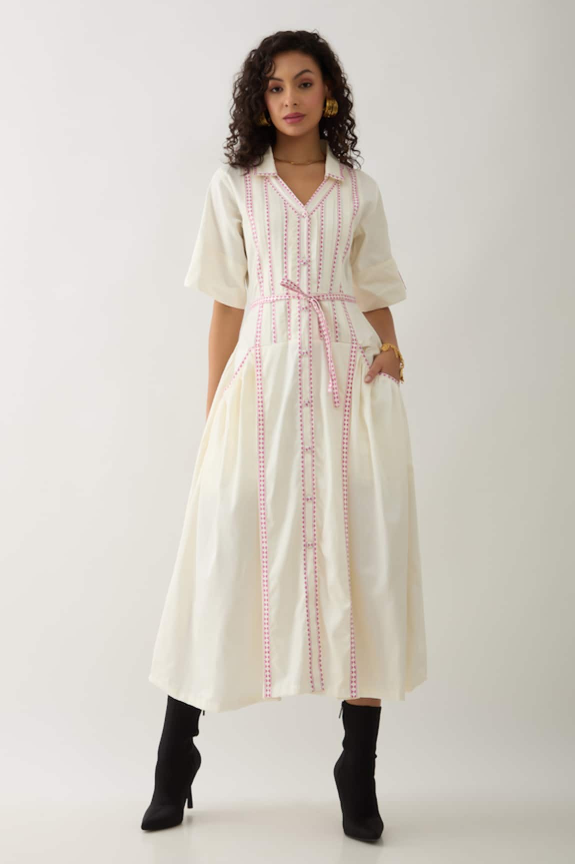 Son of A Noble Snob Mosaic Print Fit-and-Flare Dress 