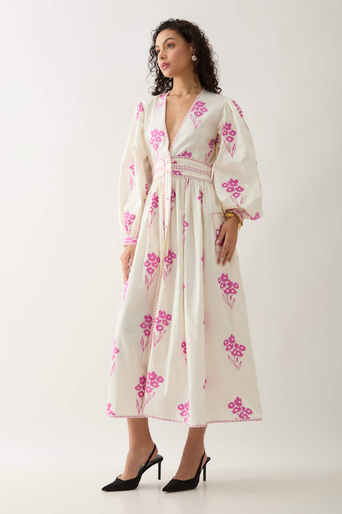 Son of A Noble Snob Solace Fit-and-Flare Midi Dress 