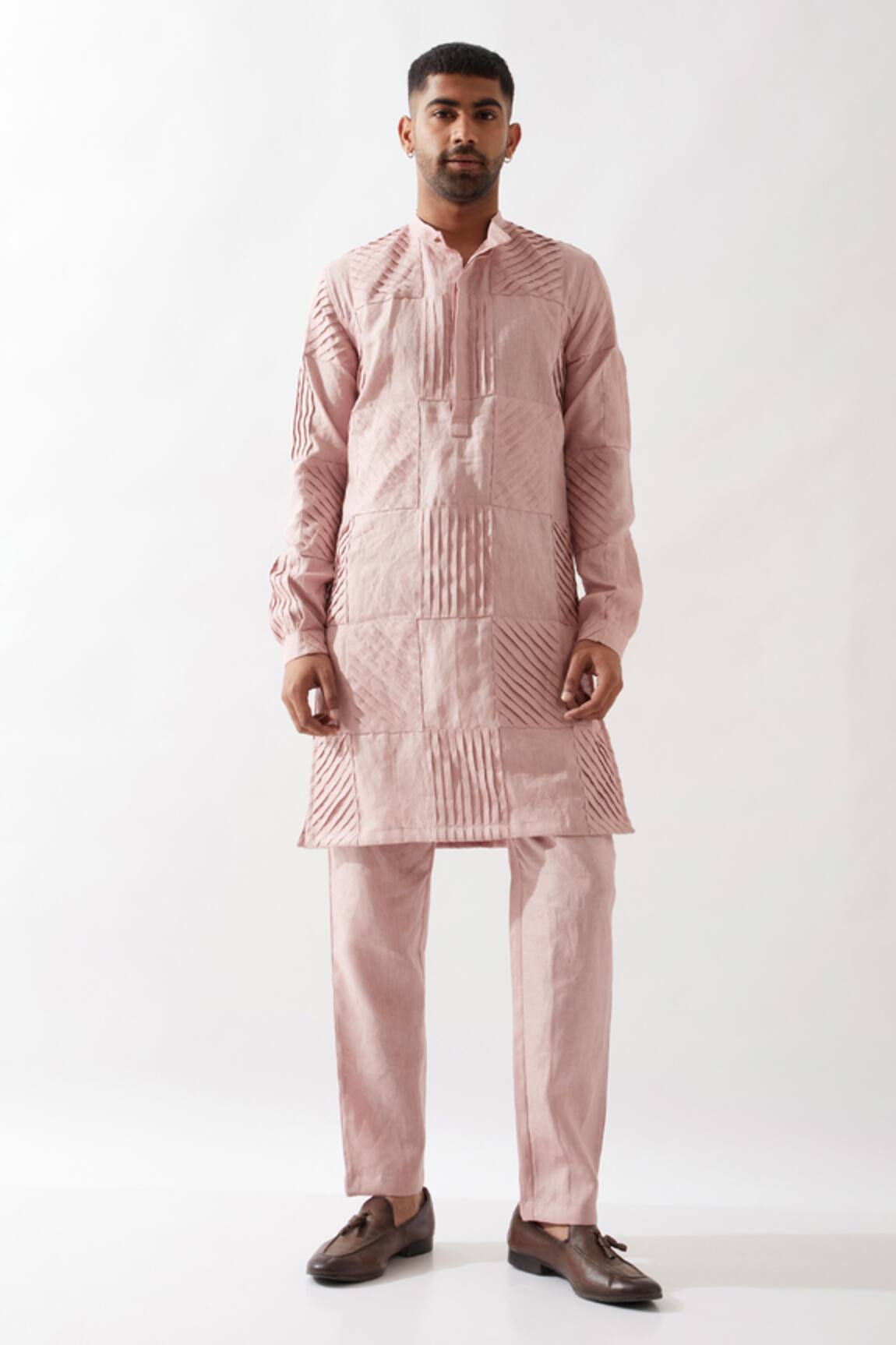 Son of A Noble Snob Solid Pleated Kurta Set 