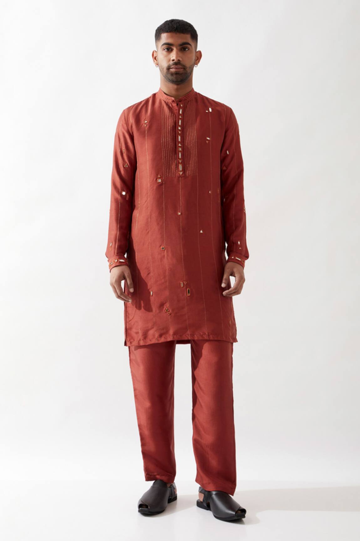 Son of A Noble Snob Maroon Hand Embroidered Kurta Set 
