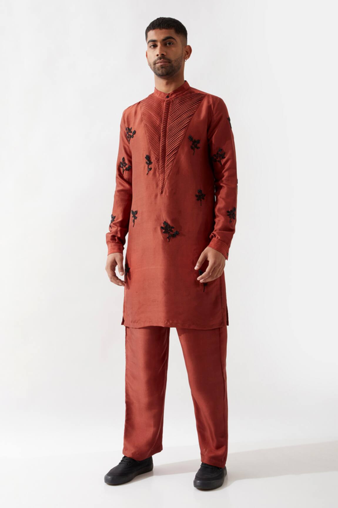 Son of A Noble Snob Embroidered Dupion Silk Kurta Set 