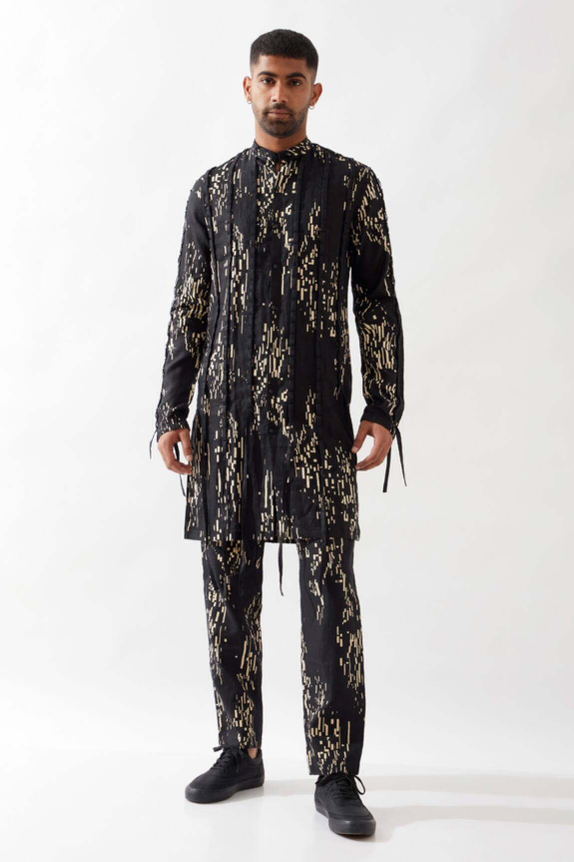 Son of A Noble Snob Slim Fit Printed Kurta Set 
