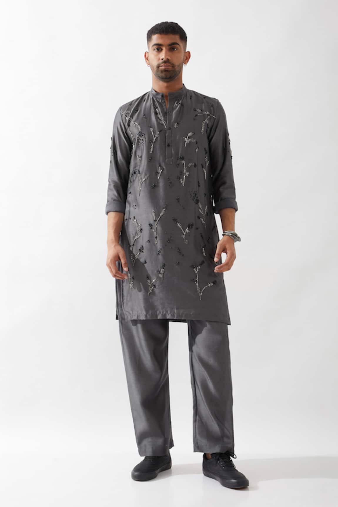 Son of A Noble Snob Hand Embroidered Chanderi Kurta Set 