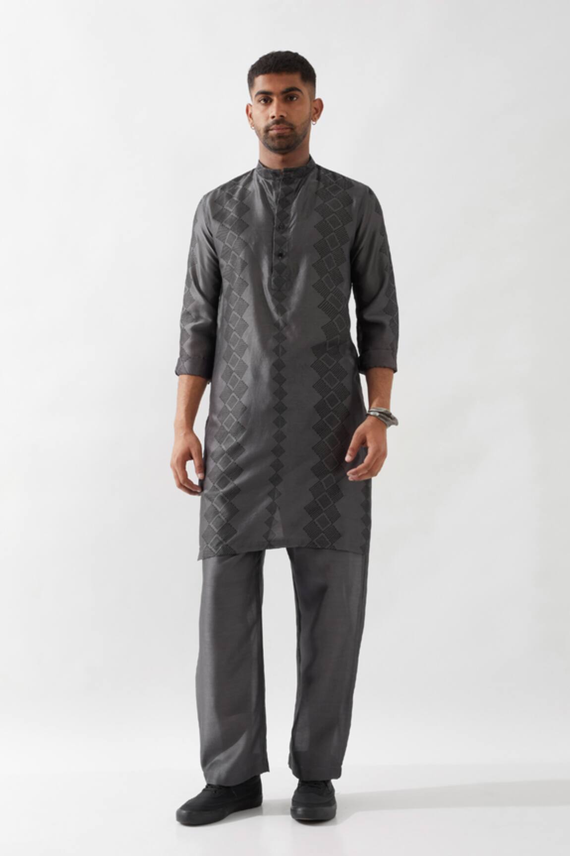 Son of A Noble Snob Printed Chanderi Silk Kurta Set 