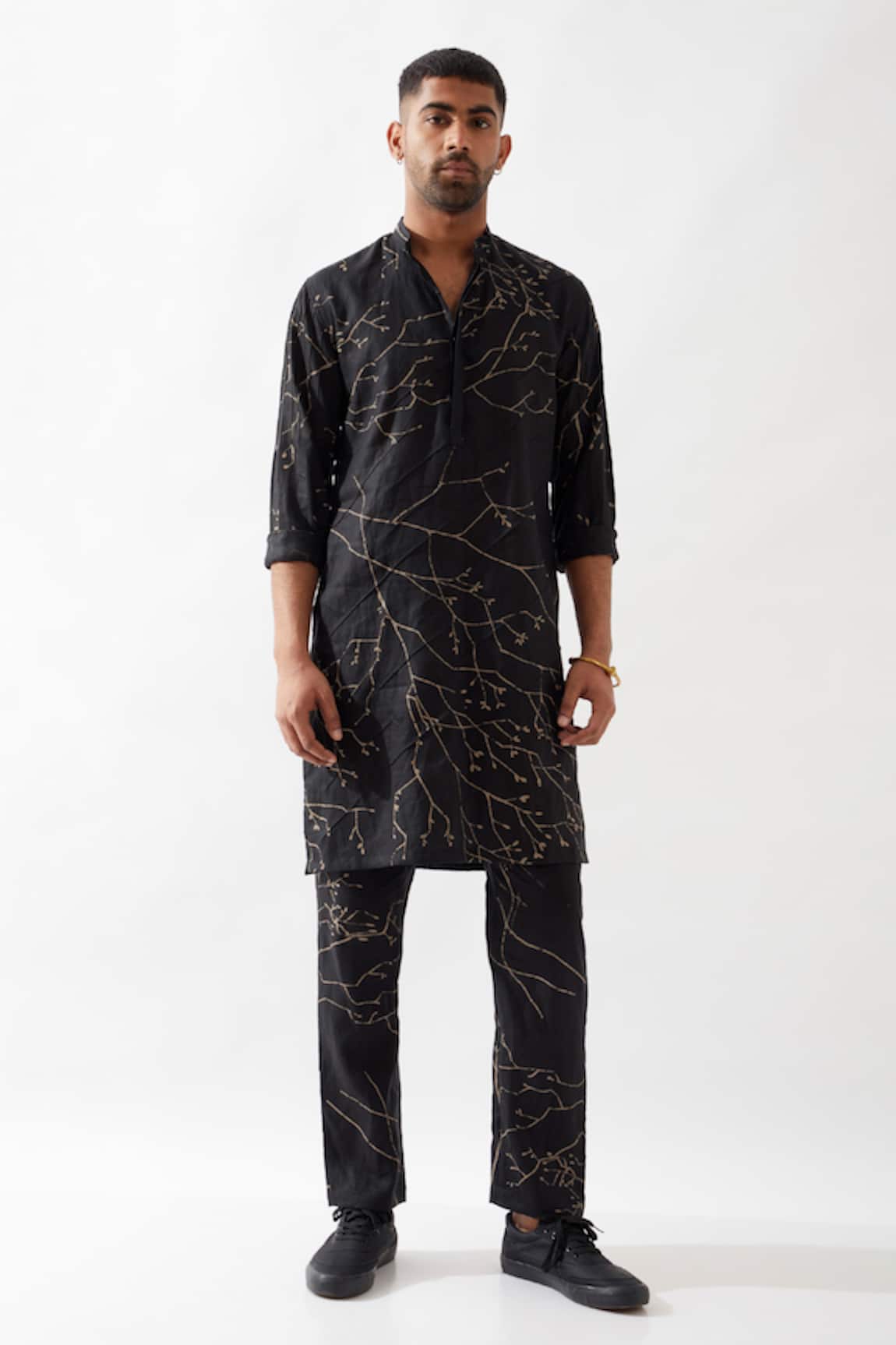 Son of A Noble Snob Printed Black Kurta Set 