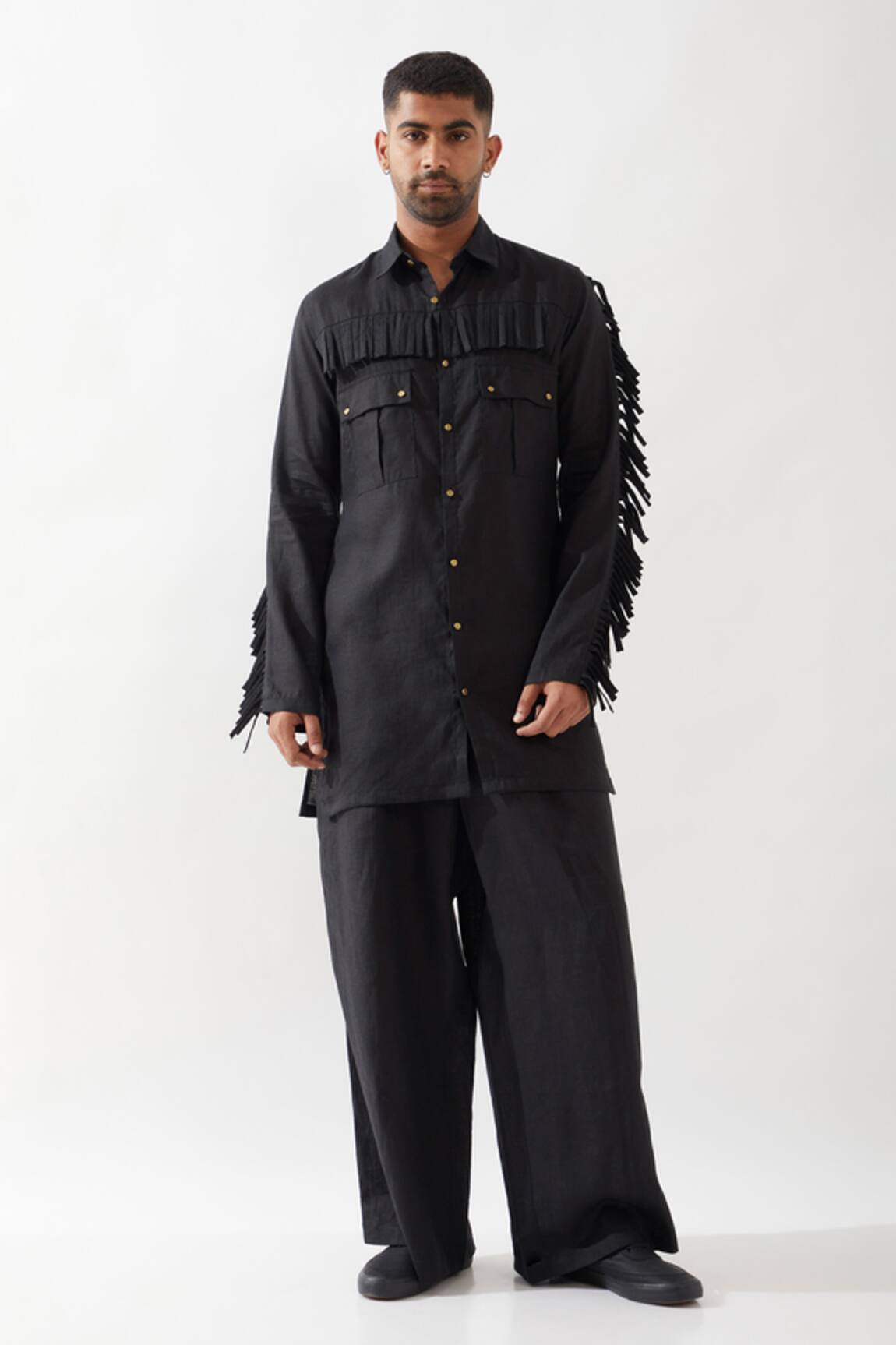 Son of A Noble Snob Black Eros Slim Fit Kurta 