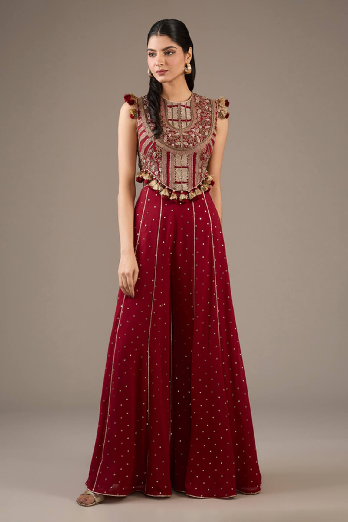 Payal Singhal Maroon Georgette Designer Kurta Set 