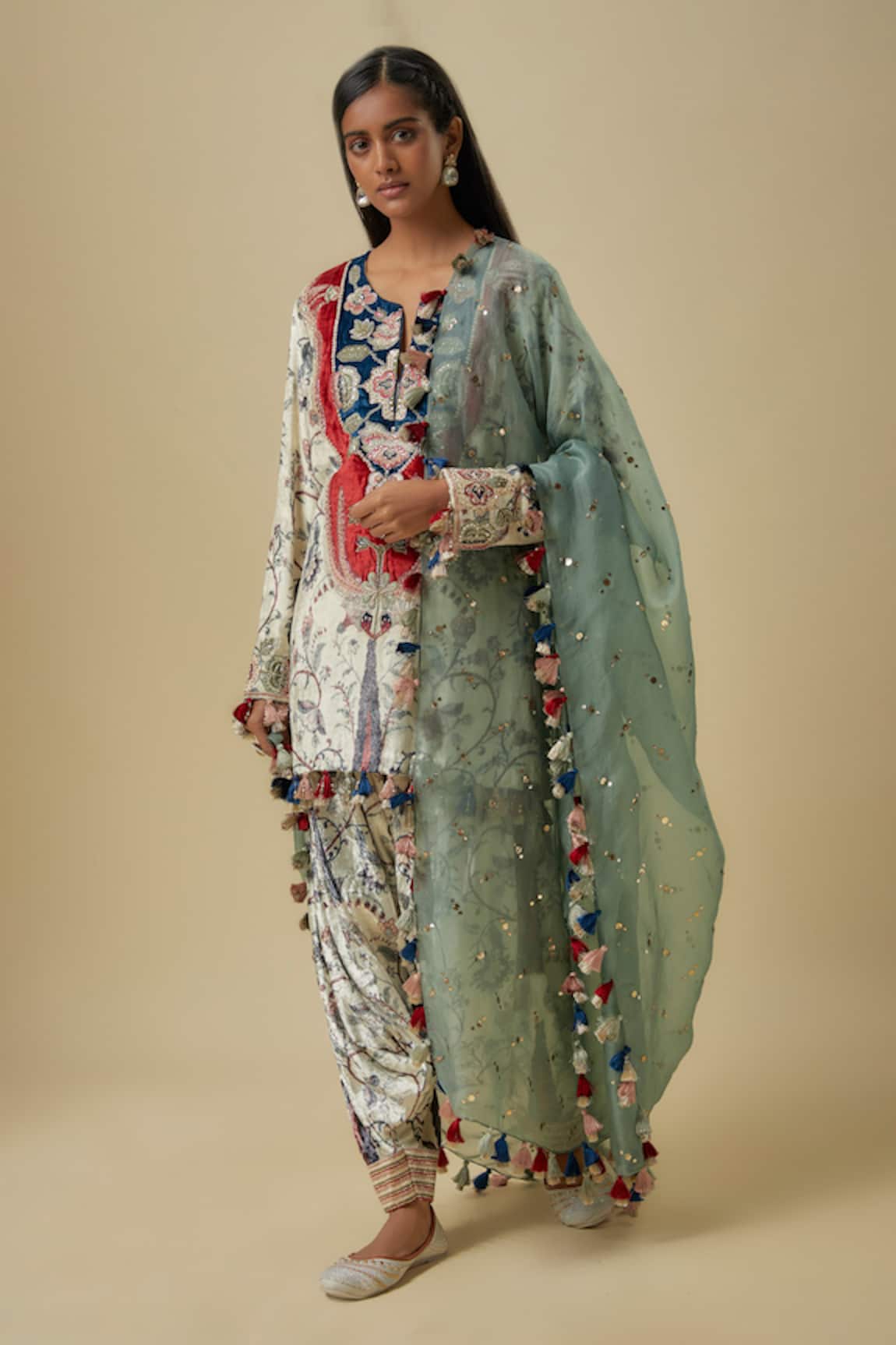 Payal Singhal Designer Velvet Kurta Set with Dupatta 