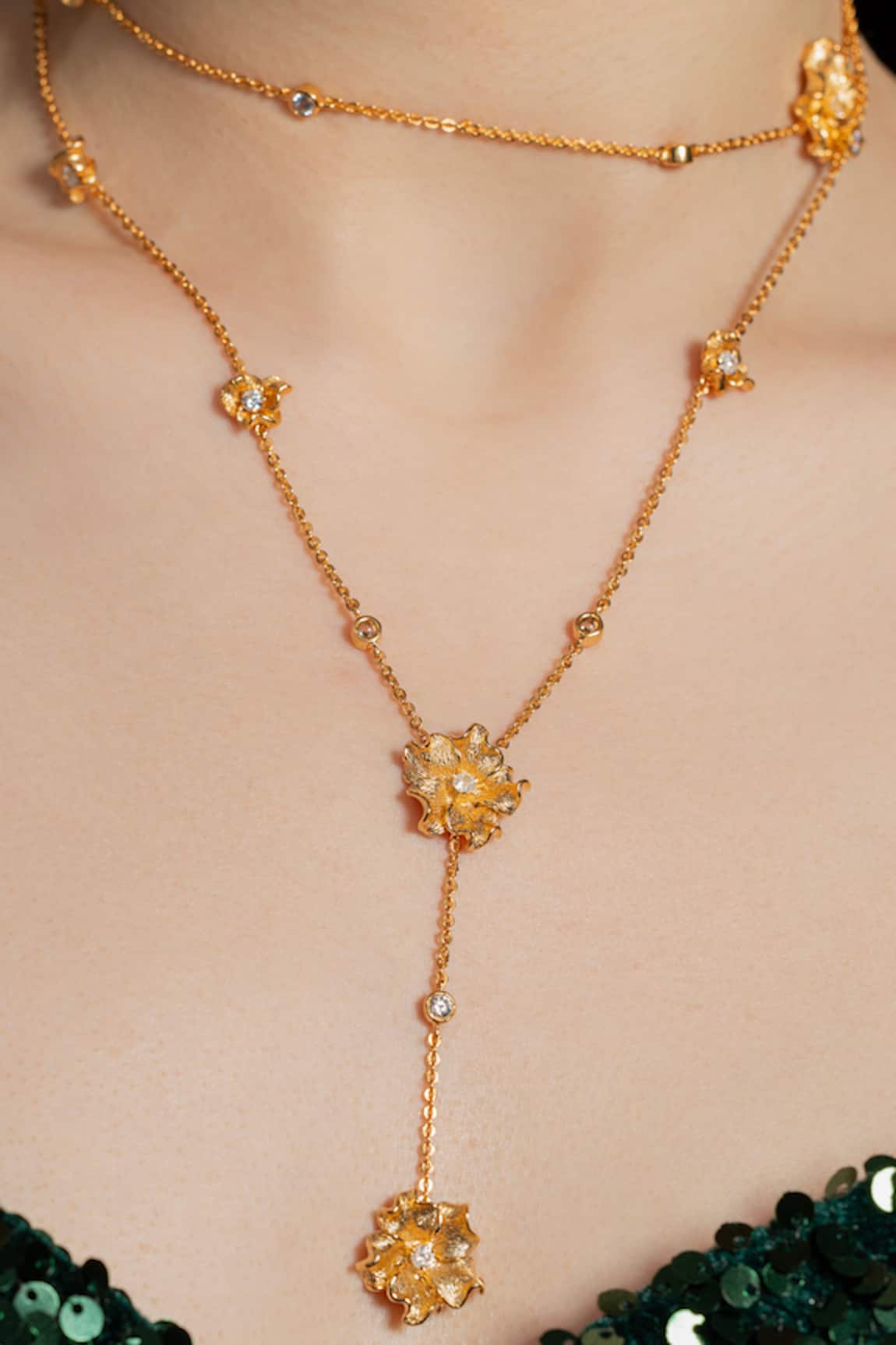 Opalina Soulful Jewellery Luvlush 22k Gold Plated Necklace 