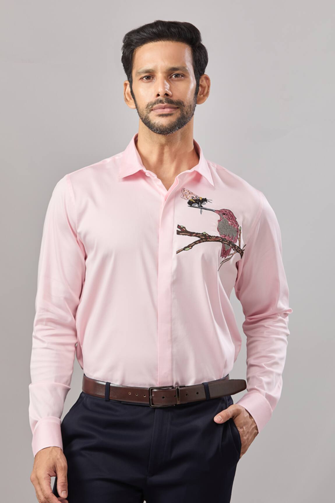 Aariyana Couture Insect Placement Embroidered Shirt 