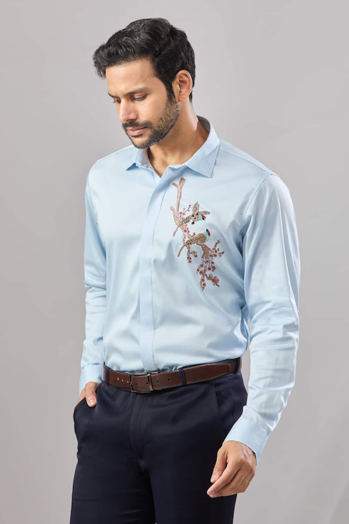 Aariyana Couture Bead Placement Embroidered Casual Shirt 