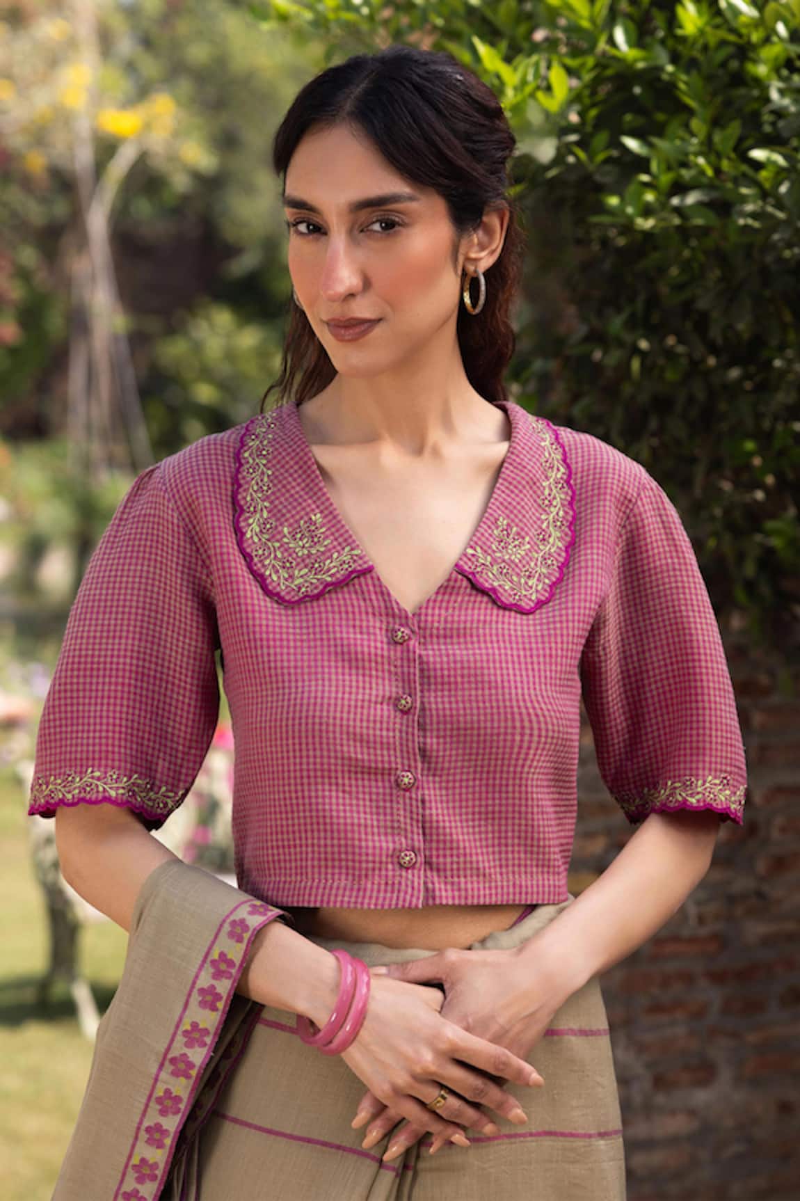 Surmaye Sweet Caress Embroidered Pink Blouse 