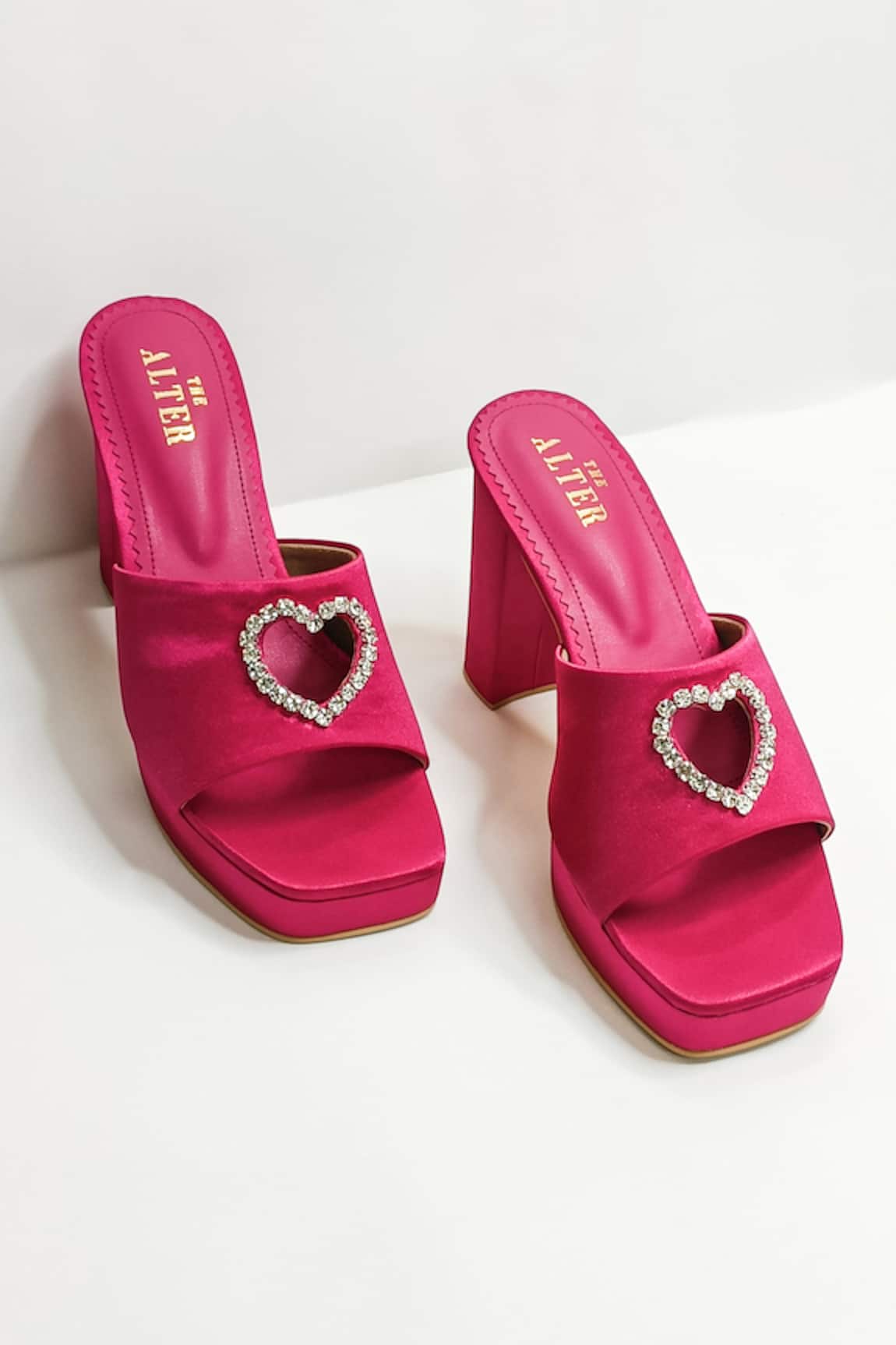 THE ALTER Sweetheart Embellished Pink Platform Heels 
