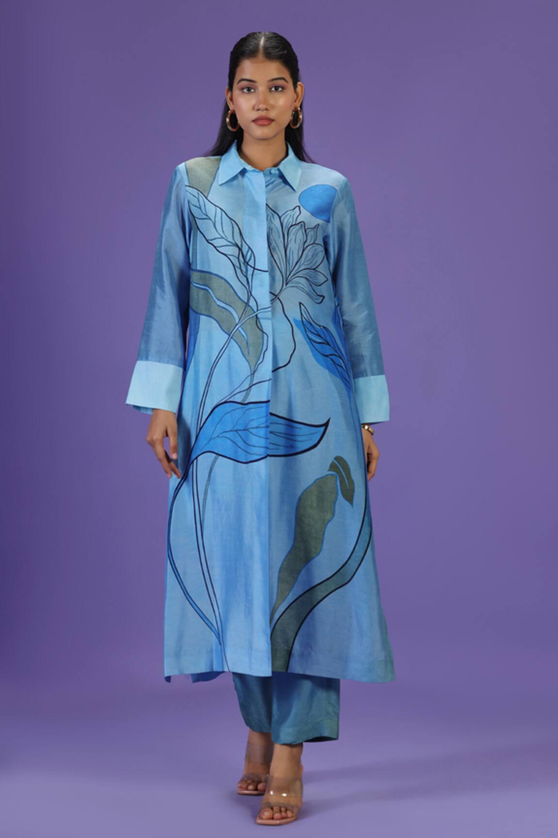 LABEL RADINI Serene Wave Long Kurta Set 