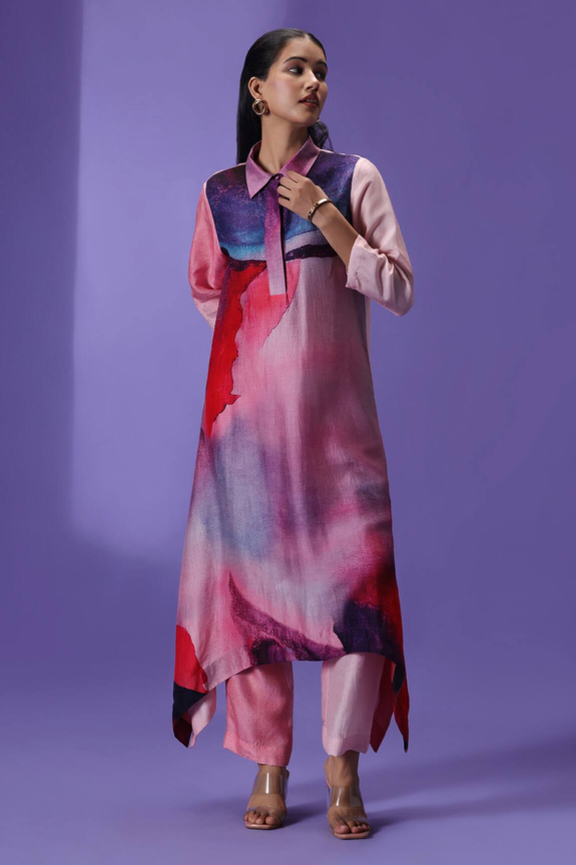 LABEL RADINI Ethereal Ember Long Kurta Set 