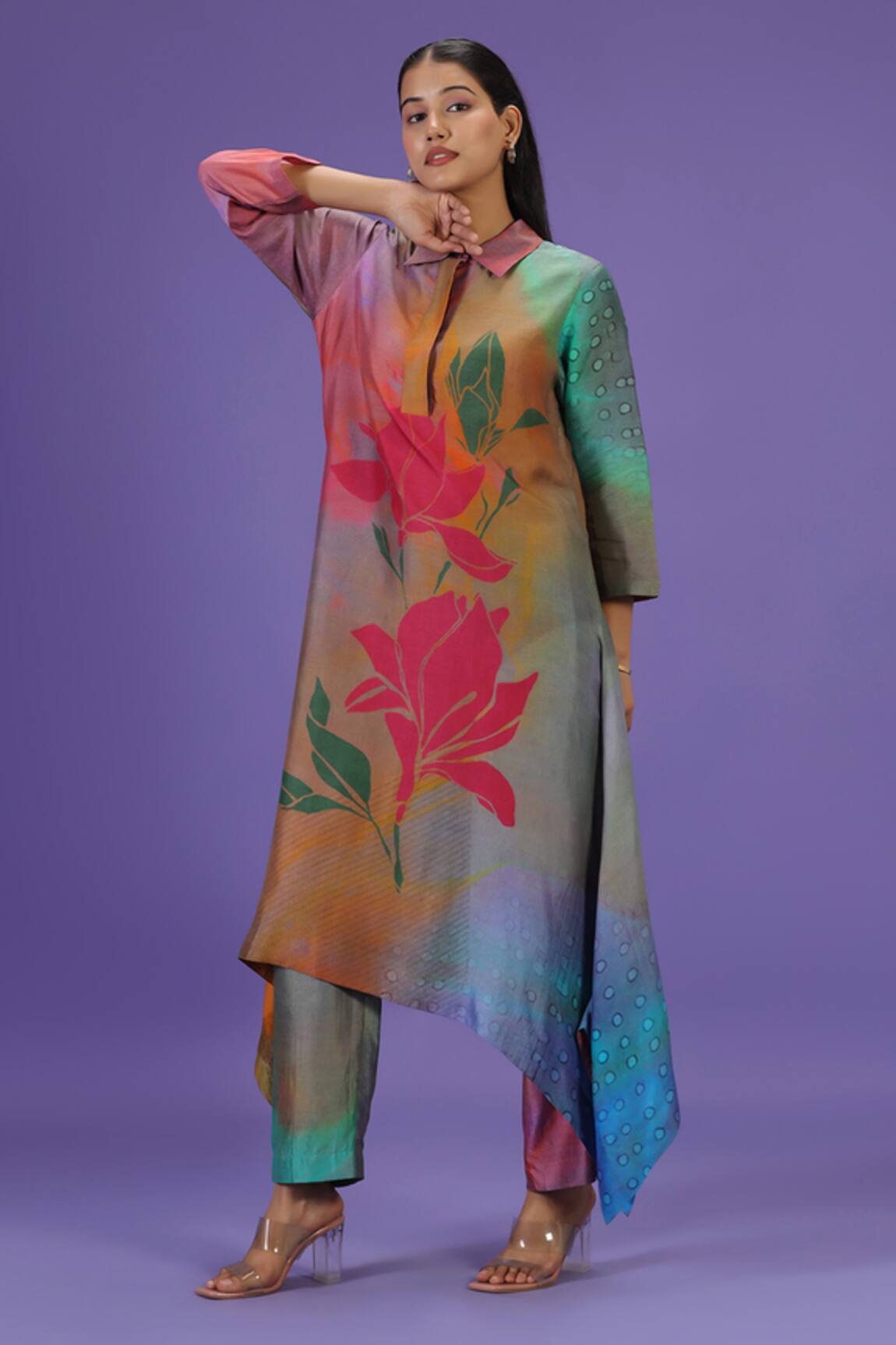 LABEL RADINI Mystic Petals Long Kurta Set 