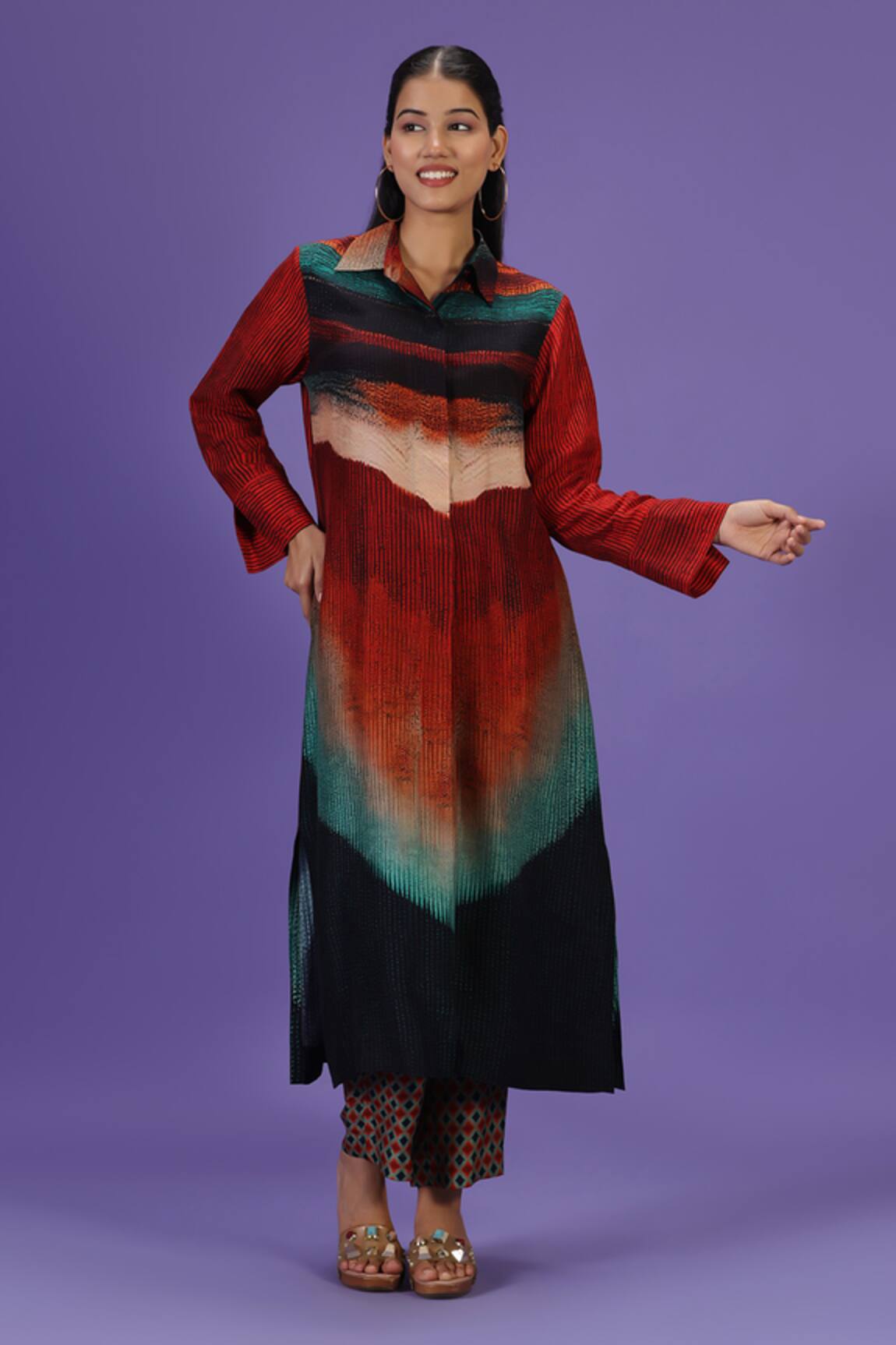 LABEL RADINI Multi Color Printed Kurta & Pant Set 