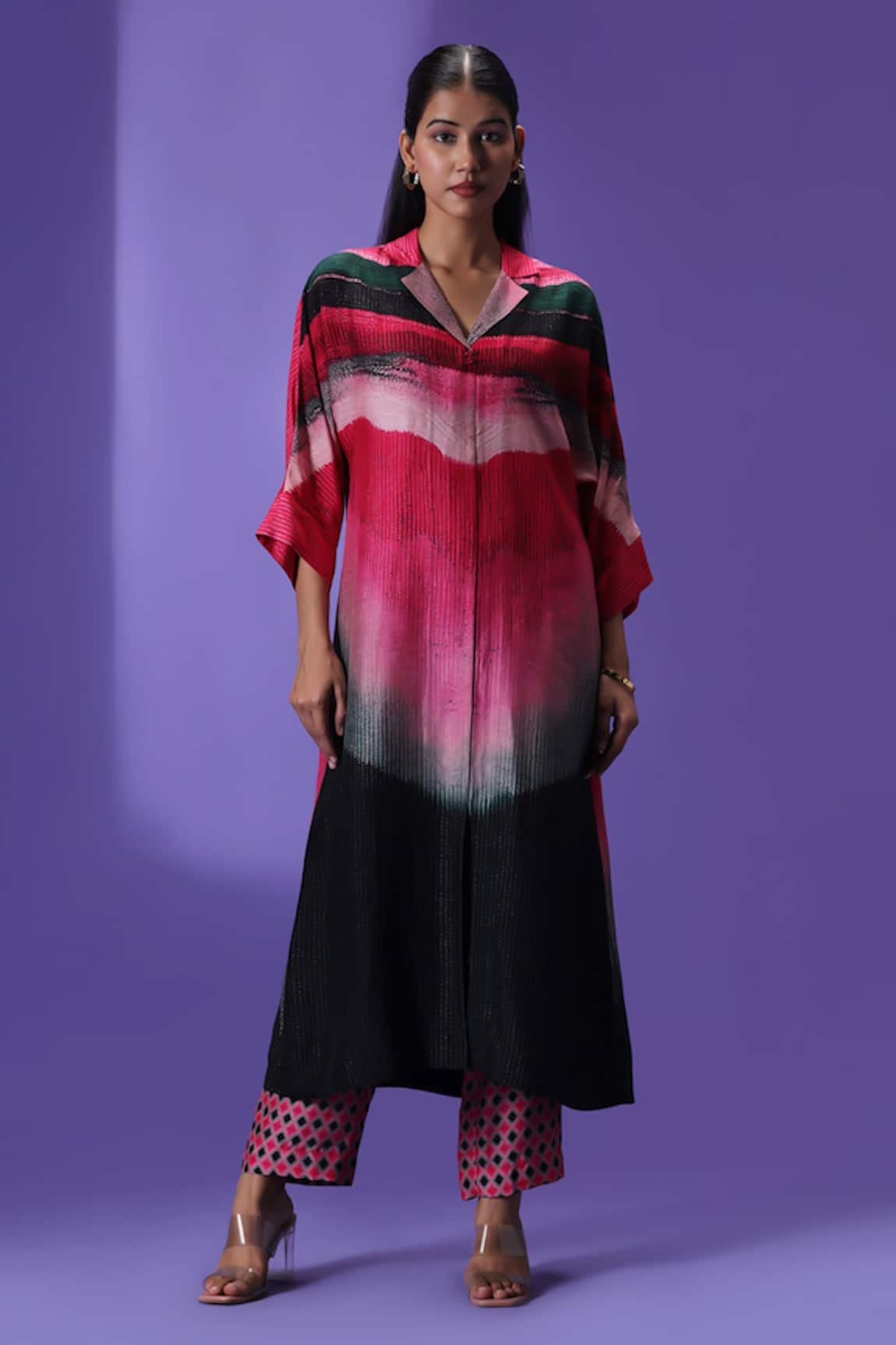 LABEL RADINI Midnight Blush Long Kurta Set 