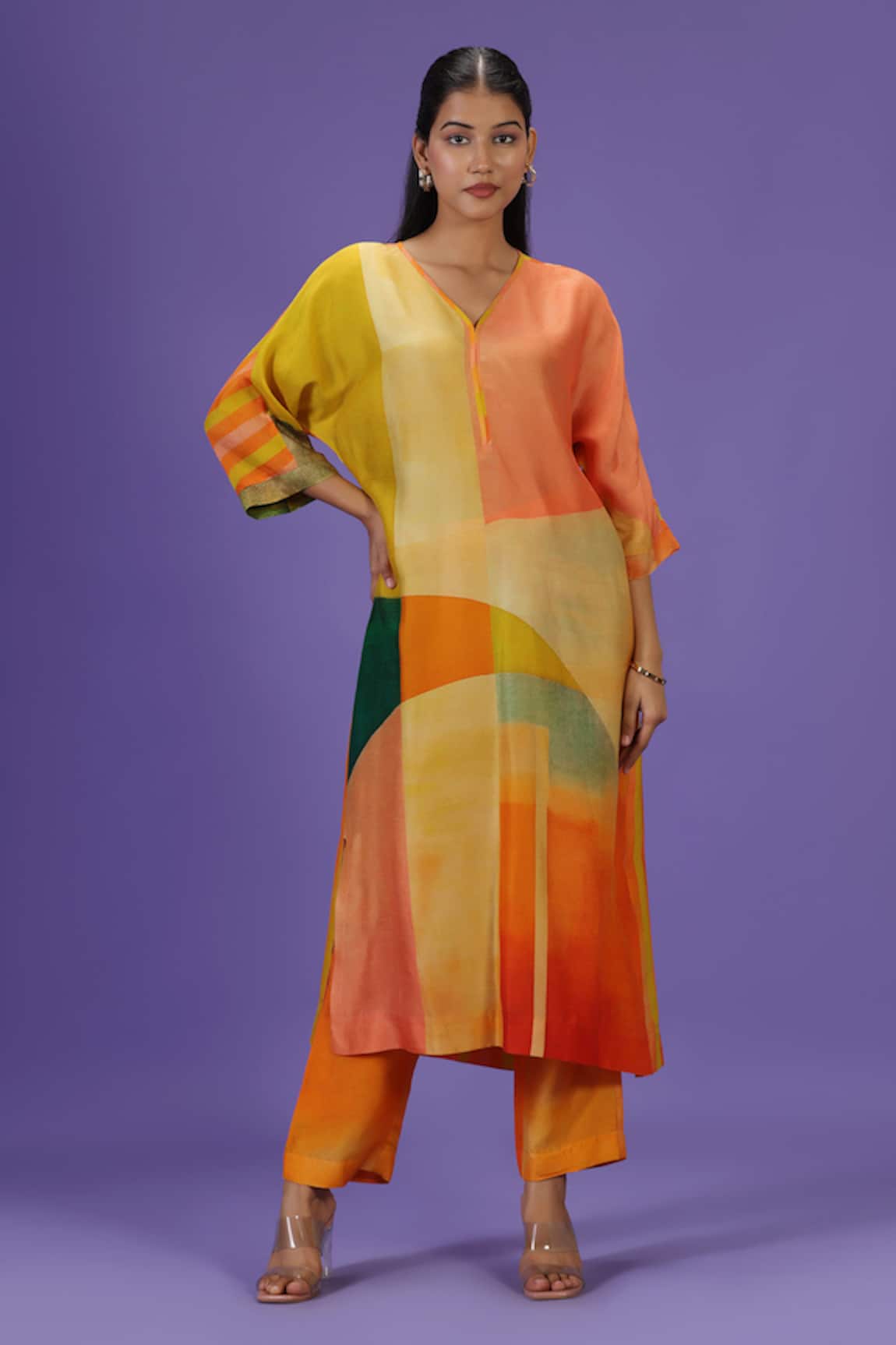 LABEL RADINI Sunkissed Aura Long Kurta Set 