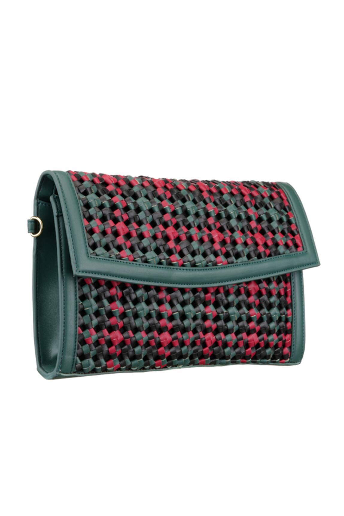 ETCETERA Mosaico Weave Vegan Leather Clutch 