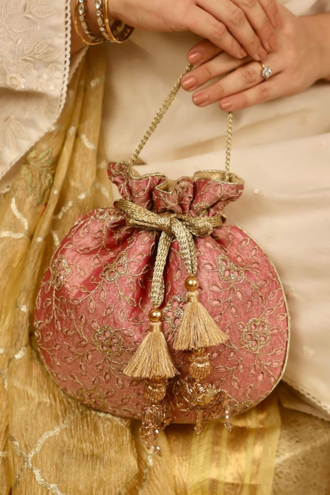 AMYRA Tarang Cutwork Potli Bag 